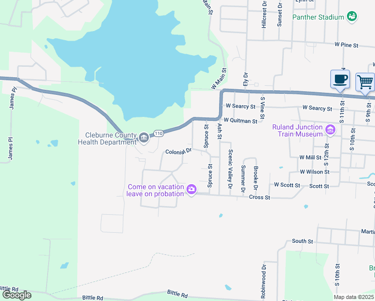 map of restaurants, bars, coffee shops, grocery stores, and more near 2209 Colonial Drive in Heber Springs