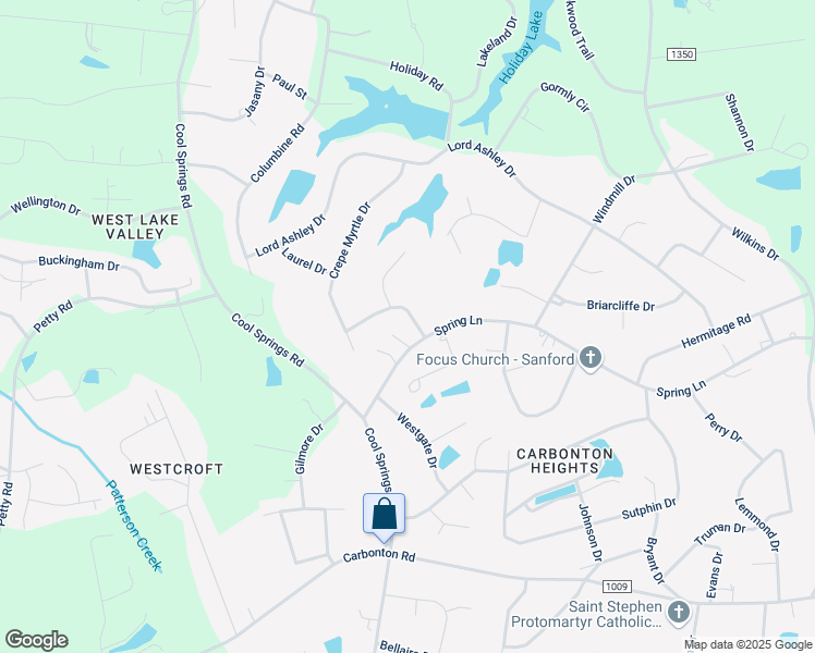 map of restaurants, bars, coffee shops, grocery stores, and more near 1901 Windsong Drive in Sanford