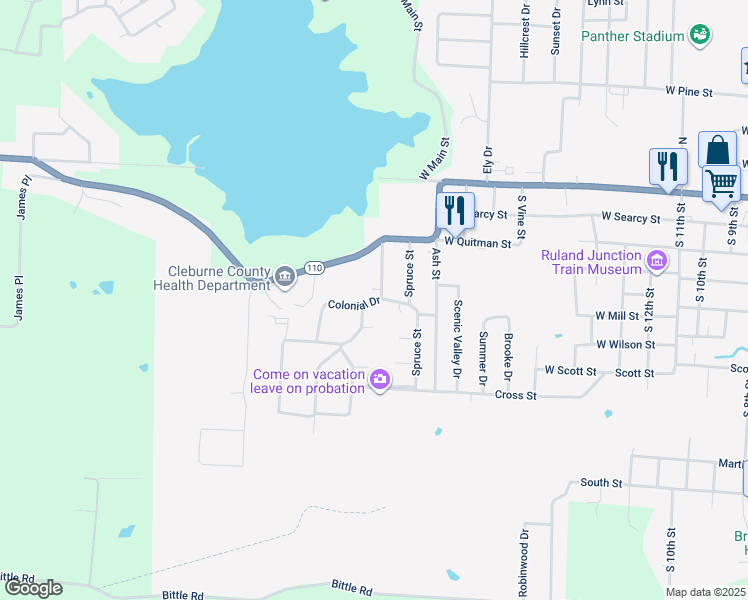 map of restaurants, bars, coffee shops, grocery stores, and more near in Heber Springs