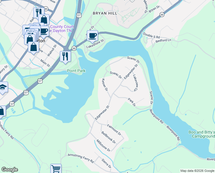 map of restaurants, bars, coffee shops, grocery stores, and more near 196 Ketner Dr in Dayton