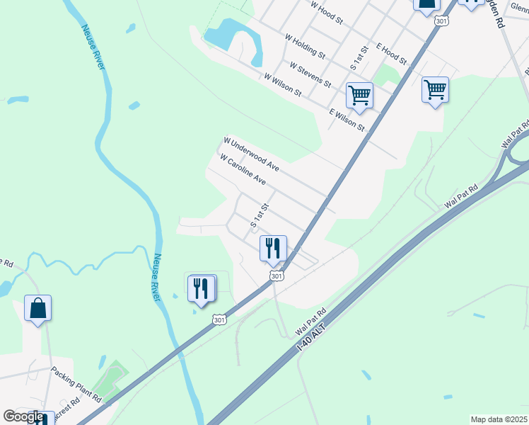 map of restaurants, bars, coffee shops, grocery stores, and more near 104 East Langdon Avenue in Smithfield