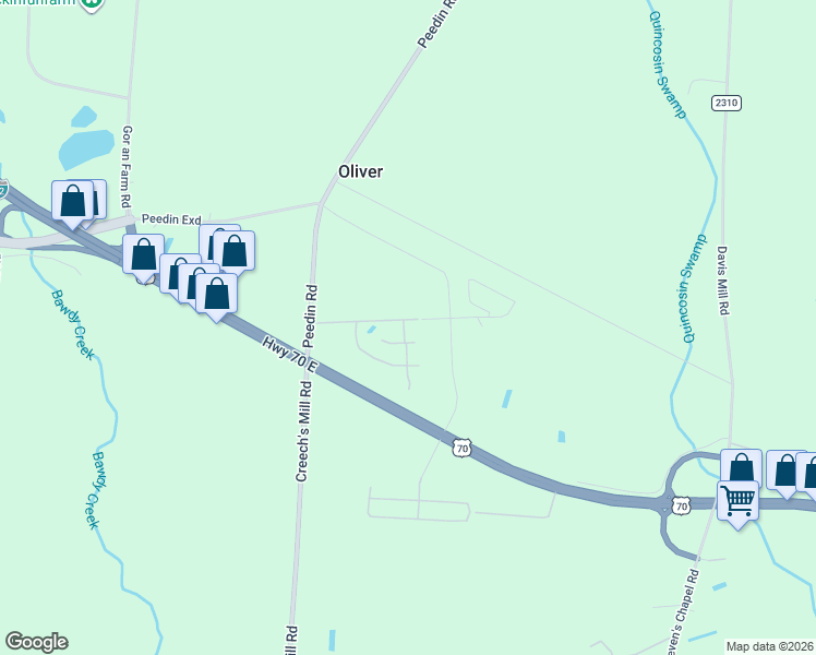 map of restaurants, bars, coffee shops, grocery stores, and more near 2017 Keith Lane in Selma