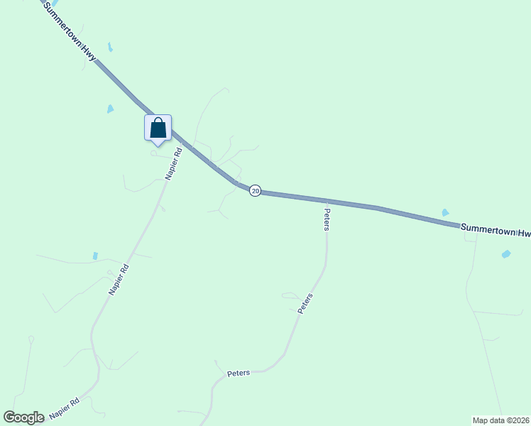 map of restaurants, bars, coffee shops, grocery stores, and more near 2876 Summertown Highway in Summertown