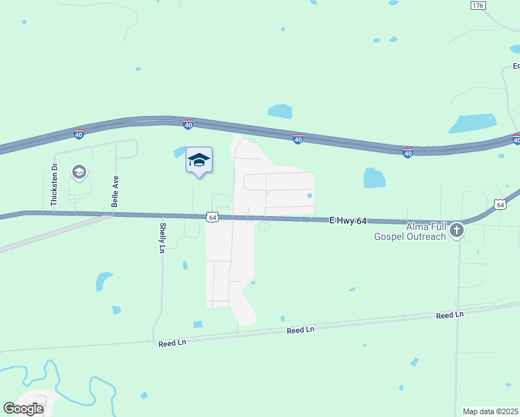 map of restaurants, bars, coffee shops, grocery stores, and more near 109 Walnut Grove Road in Alma