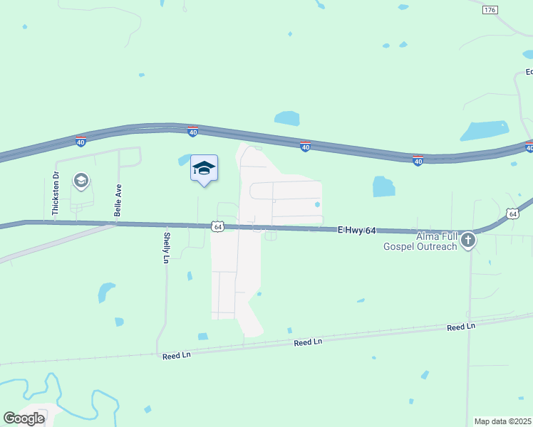 map of restaurants, bars, coffee shops, grocery stores, and more near 109 Walnut Grove Road in Alma