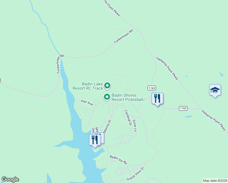 map of restaurants, bars, coffee shops, grocery stores, and more near 136 Putt-Putt Lane in New London