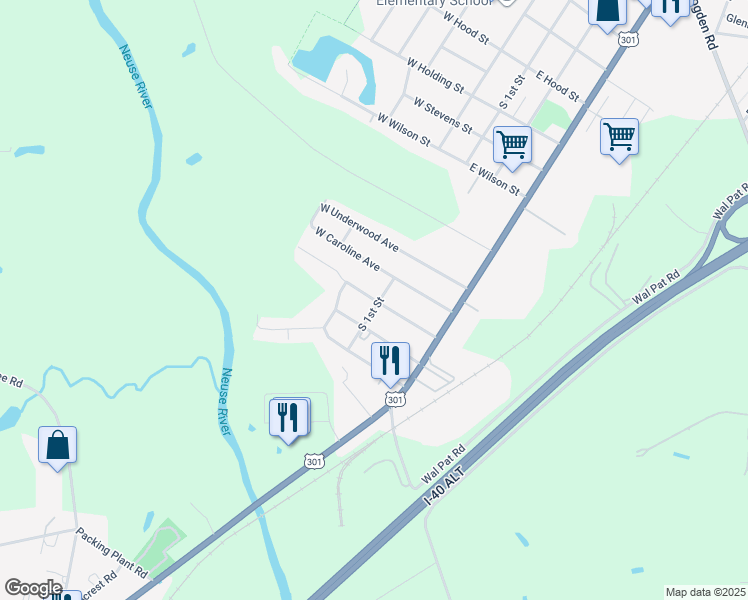 map of restaurants, bars, coffee shops, grocery stores, and more near 104 East Langdon Avenue in Smithfield