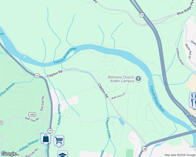 map of restaurants, bars, coffee shops, grocery stores, and more near 99999 Driftstone Circle in Arden