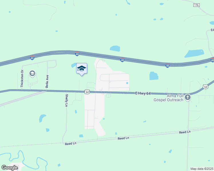 map of restaurants, bars, coffee shops, grocery stores, and more near 109 Walnut Grove Road in Alma