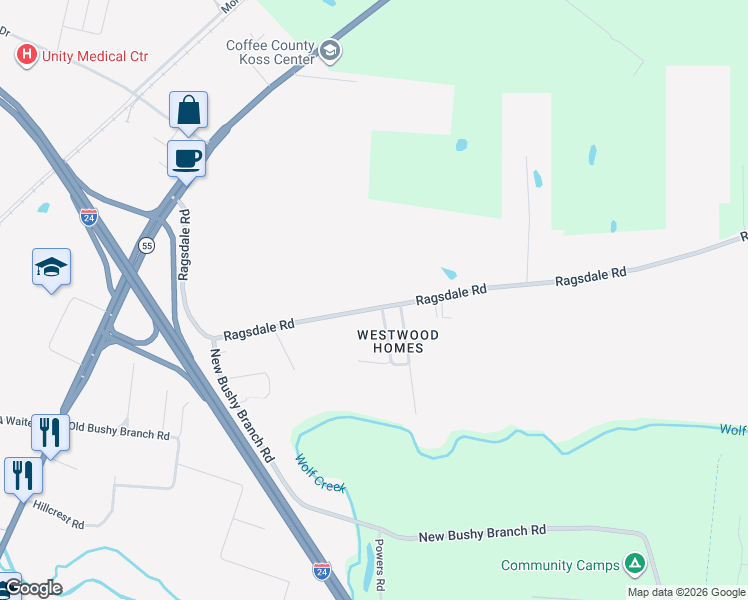 map of restaurants, bars, coffee shops, grocery stores, and more near 742 Ragsdale Road in Manchester