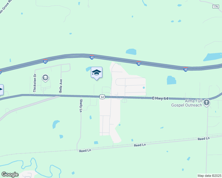 map of restaurants, bars, coffee shops, grocery stores, and more near 1818 U.S. 64 in Alma