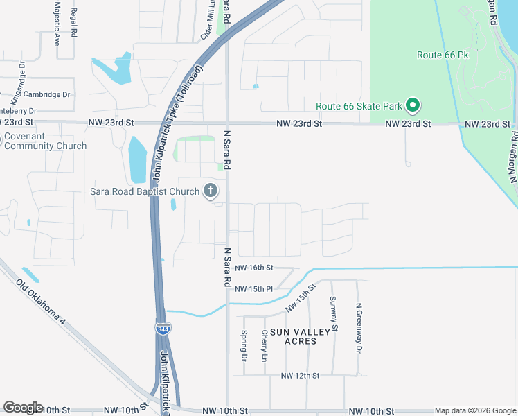 map of restaurants, bars, coffee shops, grocery stores, and more near 1913 Hannah Lane in Oklahoma City