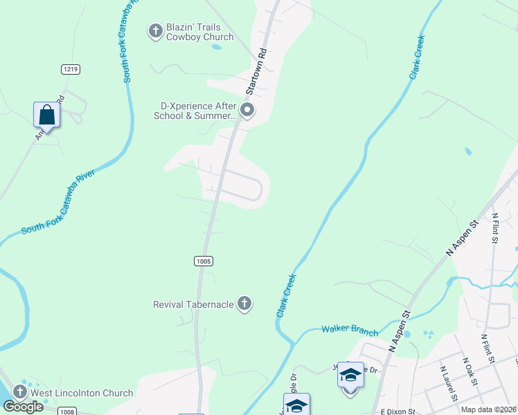 map of restaurants, bars, coffee shops, grocery stores, and more near 934 Clear Creek Circle in Lincolnton