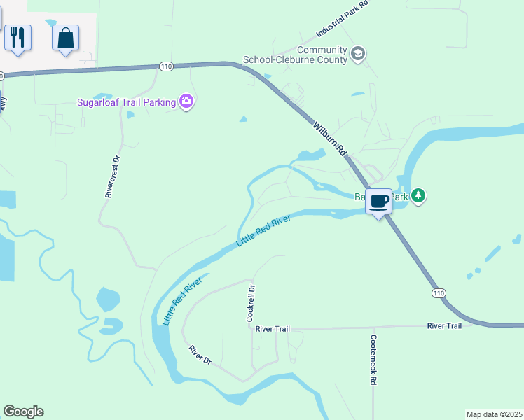 map of restaurants, bars, coffee shops, grocery stores, and more near 30 Oxbow Landing Road in Heber Springs