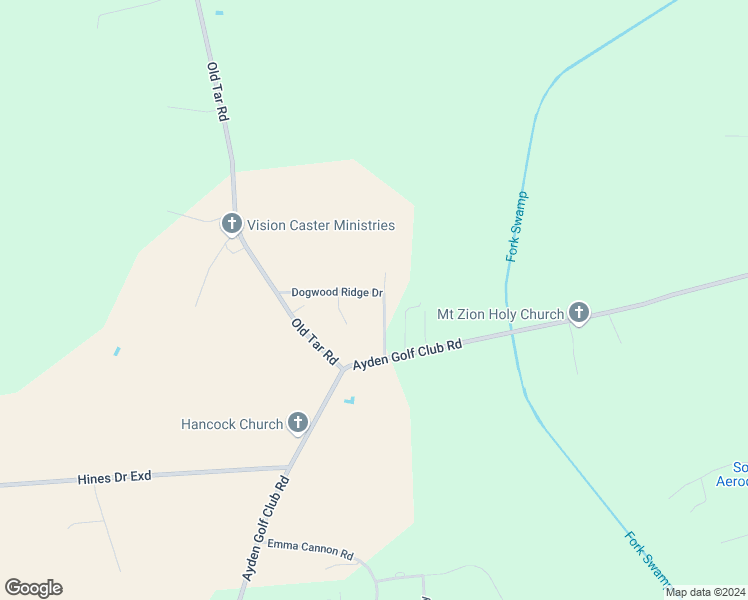 map of restaurants, bars, coffee shops, grocery stores, and more near 1196 Dogwood Ridge Drive in Winterville