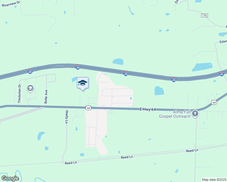 map of restaurants, bars, coffee shops, grocery stores, and more near 1909 Ingalls Lane in Alma