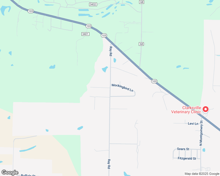 map of restaurants, bars, coffee shops, grocery stores, and more near 919 Ray Road in Clarksville