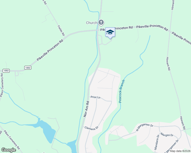 map of restaurants, bars, coffee shops, grocery stores, and more near 1040 Nor-Am Road in Pikeville