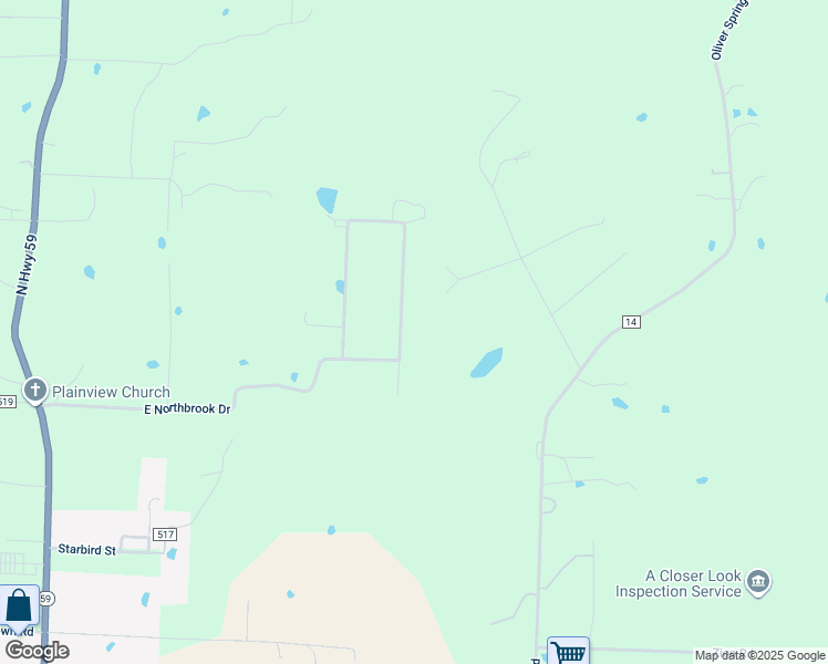 map of restaurants, bars, coffee shops, grocery stores, and more near 4221 Northbrook Circle in Van Buren