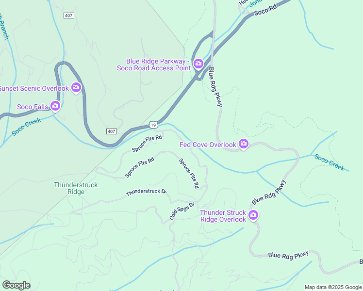map of restaurants, bars, coffee shops, grocery stores, and more near 951 Spruce Flats Road in Maggie Valley