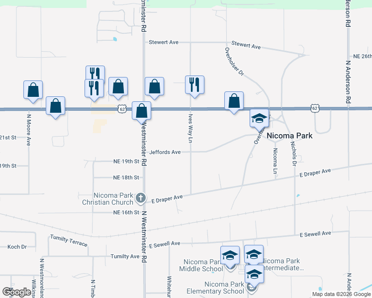 map of restaurants, bars, coffee shops, grocery stores, and more near 2101 Ives Way Lane in Choctaw