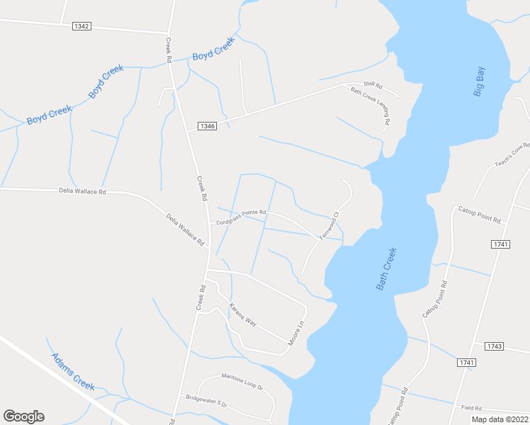 map of restaurants, bars, coffee shops, grocery stores, and more near Cordgrass Pointe Road in Bath