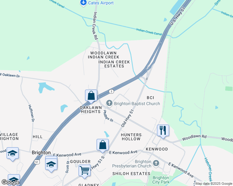 map of restaurants, bars, coffee shops, grocery stores, and more near 147 Alexander Drive in Brighton