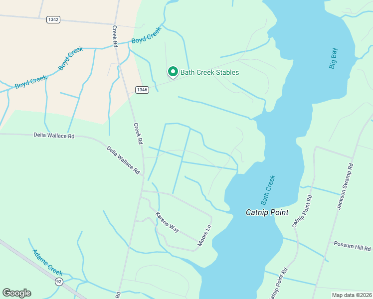 map of restaurants, bars, coffee shops, grocery stores, and more near Cordgrass Pointe Road in Bath