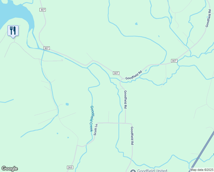 map of restaurants, bars, coffee shops, grocery stores, and more near 2574 Goodfield Road in Decatur