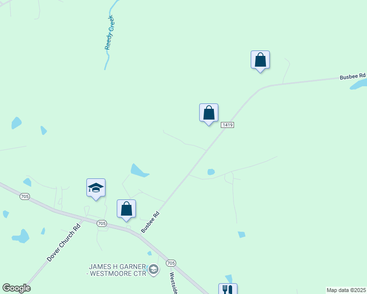 map of restaurants, bars, coffee shops, grocery stores, and more near 4684 Busbee Road in Seagrove