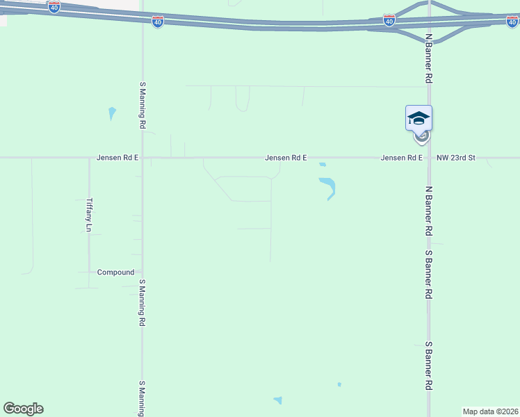 map of restaurants, bars, coffee shops, grocery stores, and more near 8590 Jensen Road East in El Reno