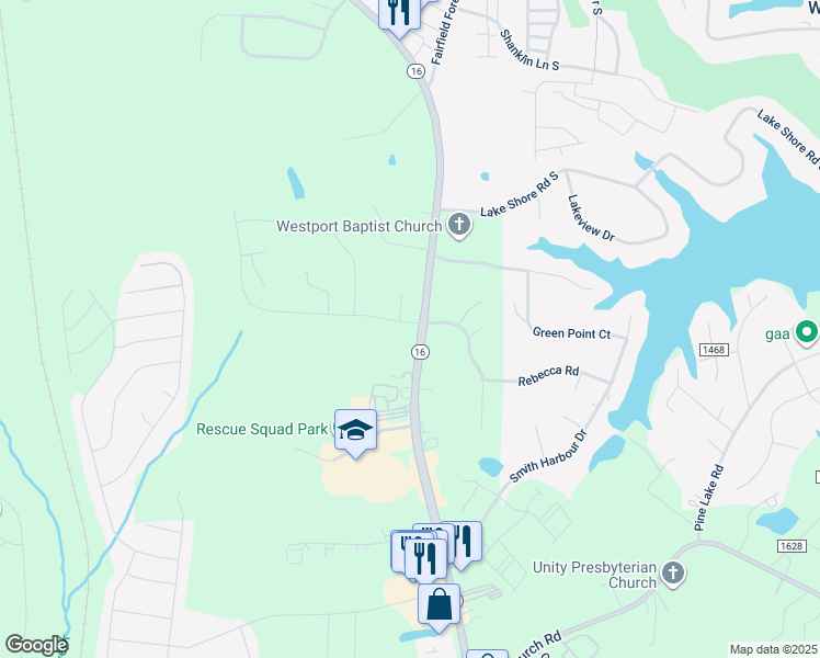 map of restaurants, bars, coffee shops, grocery stores, and more near 1769 North Carolina 16 Business in Denver