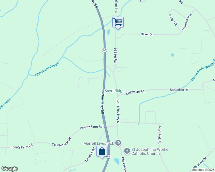 map of restaurants, bars, coffee shops, grocery stores, and more near 322 Tennessee 68 in Madisonville