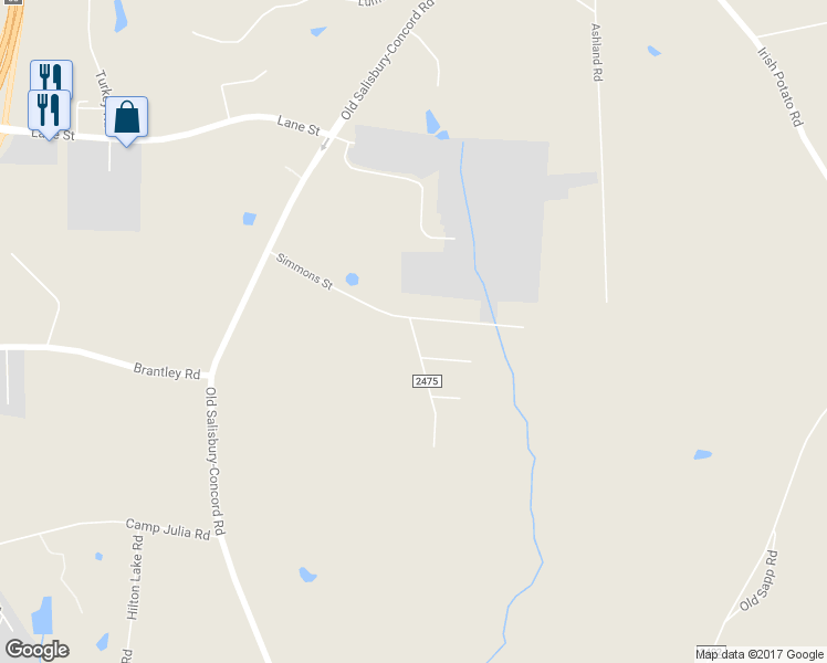 map of restaurants, bars, coffee shops, grocery stores, and more near 5493 Whiting Avenue in Kannapolis