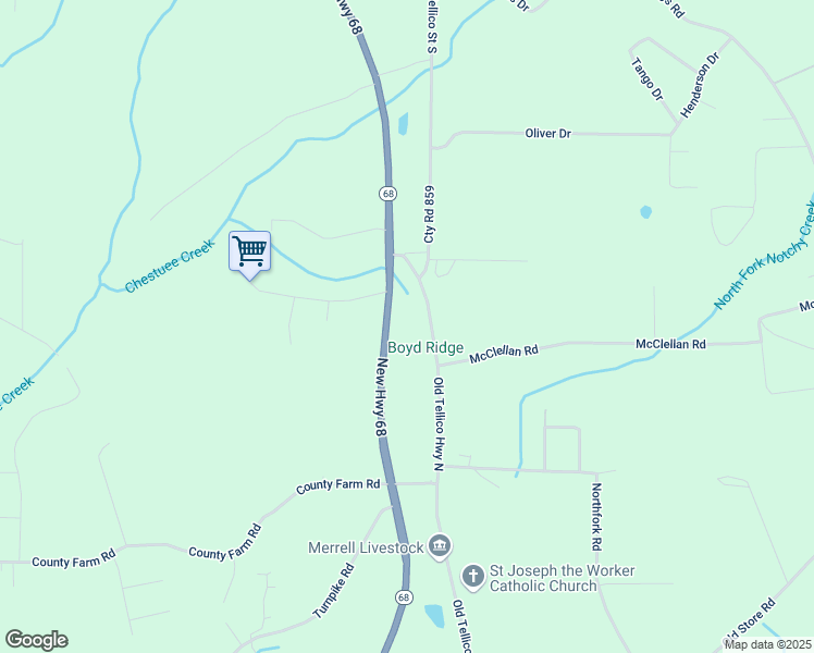 map of restaurants, bars, coffee shops, grocery stores, and more near 322 Tennessee 68 in Madisonville