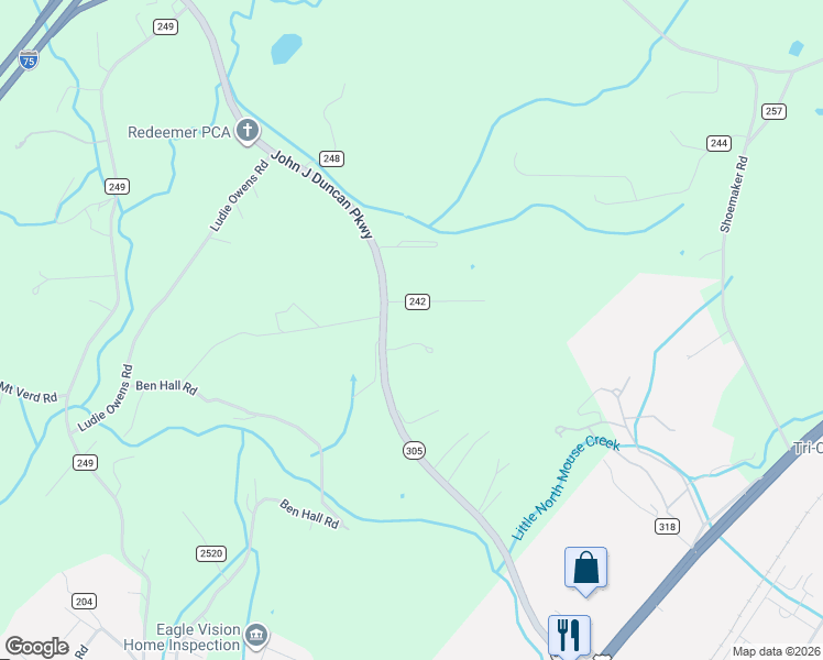 map of restaurants, bars, coffee shops, grocery stores, and more near 127 County Road 243 in Athens