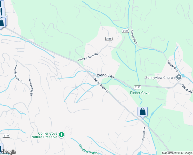 map of restaurants, bars, coffee shops, grocery stores, and more near 286 Mills Gap Road in Asheville