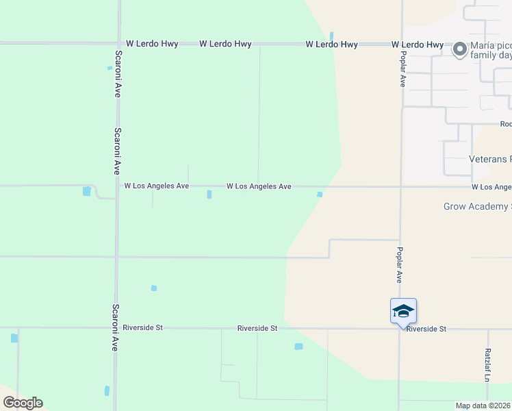 map of restaurants, bars, coffee shops, grocery stores, and more near 29785 West Los Angeles Avenue in Shafter