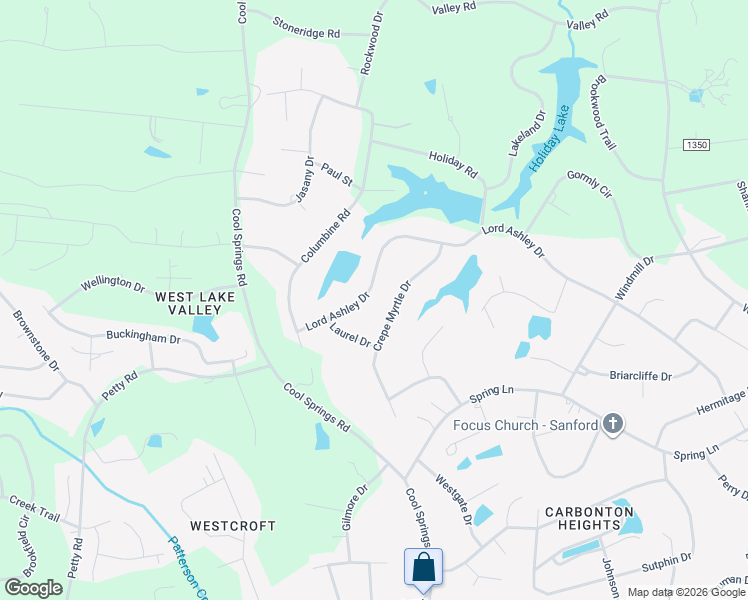 map of restaurants, bars, coffee shops, grocery stores, and more near 2201 Lord Ashley Drive in Sanford