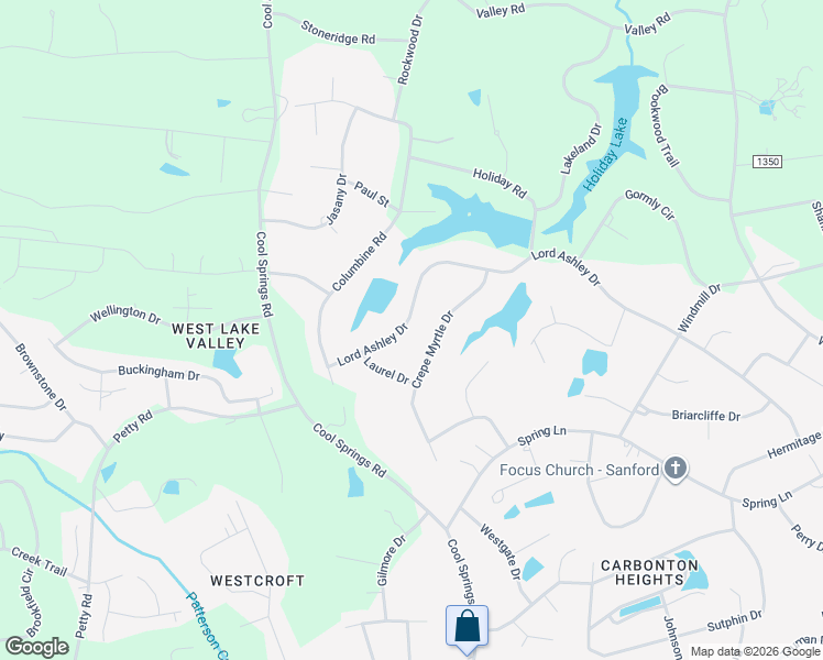 map of restaurants, bars, coffee shops, grocery stores, and more near 2201 Lord Ashley Drive in Sanford