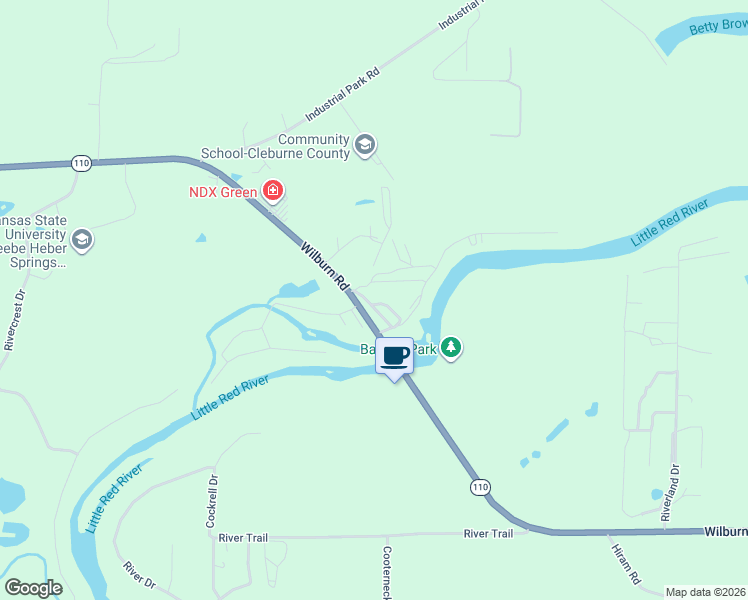 map of restaurants, bars, coffee shops, grocery stores, and more near 64 Jared Drive in Heber Springs