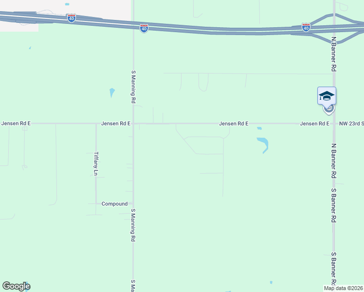 map of restaurants, bars, coffee shops, grocery stores, and more near 8358 Jensen Road East in El Reno
