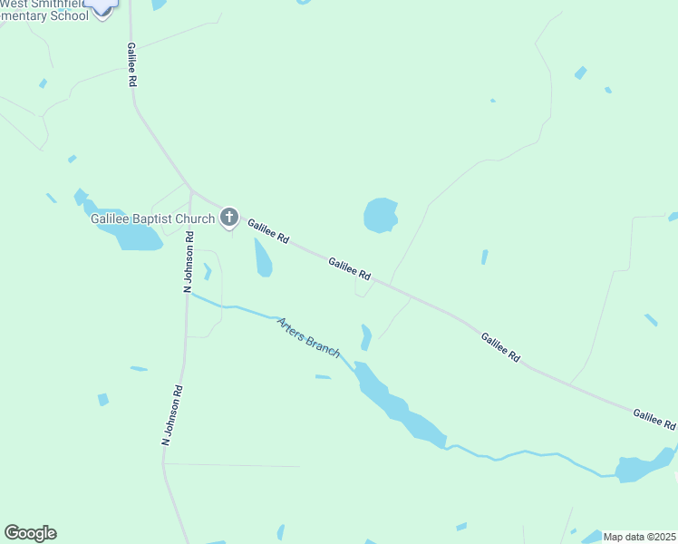 map of restaurants, bars, coffee shops, grocery stores, and more near 1687 Galilee Road in Smithfield