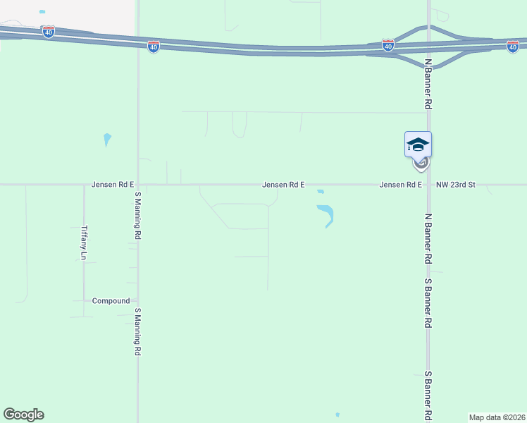 map of restaurants, bars, coffee shops, grocery stores, and more near 8590 Jensen Road East in El Reno