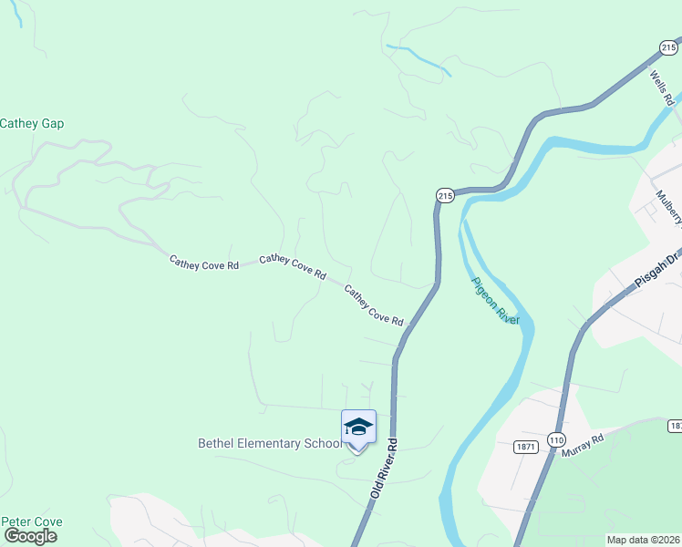 map of restaurants, bars, coffee shops, grocery stores, and more near 220 Cathey Cove Road in Waynesville