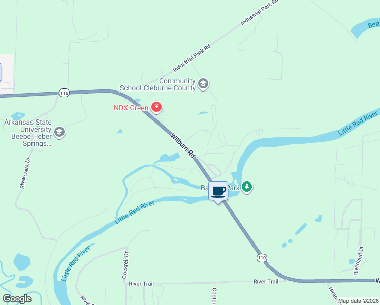 map of restaurants, bars, coffee shops, grocery stores, and more near 1001 Wilburn Road in Heber Springs