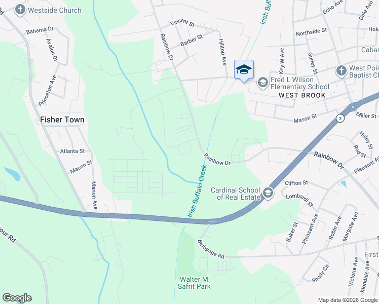 map of restaurants, bars, coffee shops, grocery stores, and more near 4331 Rainbow Drive in Kannapolis