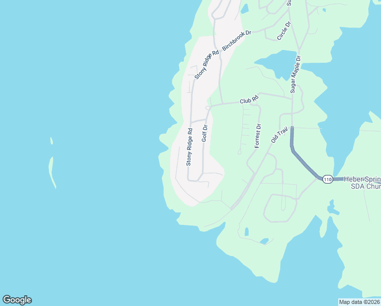 map of restaurants, bars, coffee shops, grocery stores, and more near 424 Stony Ridge Road in Heber Springs