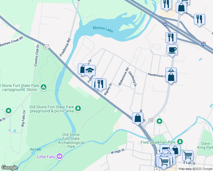 map of restaurants, bars, coffee shops, grocery stores, and more near 97 Rigney Drive in Manchester