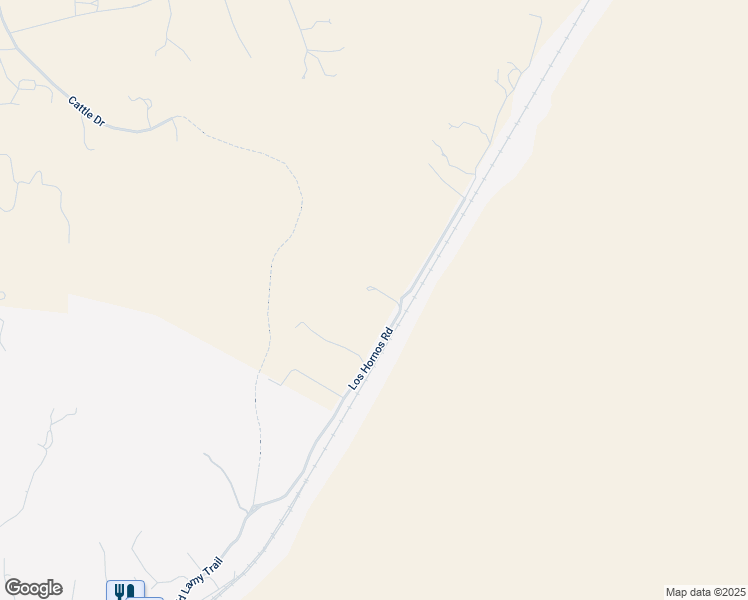 map of restaurants, bars, coffee shops, grocery stores, and more near 73 Los Hornos Road in Lamy